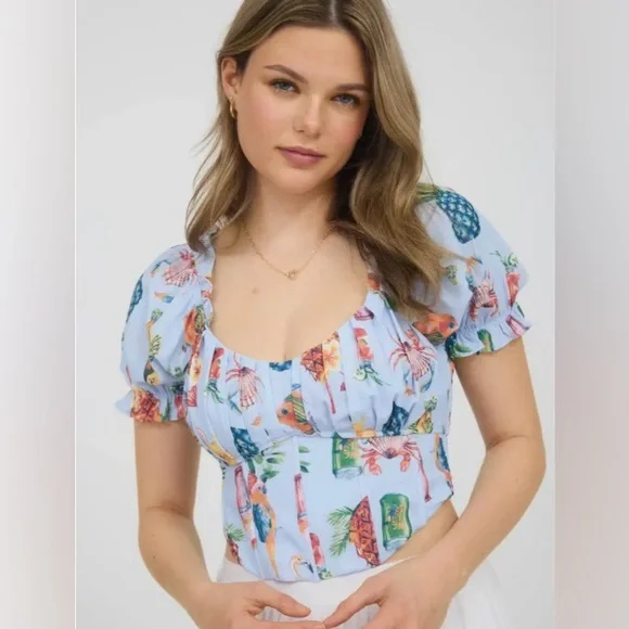 BLU PEPPER - TROPICAL CORSET TOP, medium - Picture 5 of 6